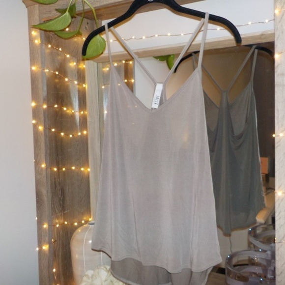 Jolie Tops - JOLIE ⚡️ Green Grey U-Neck Tank Top